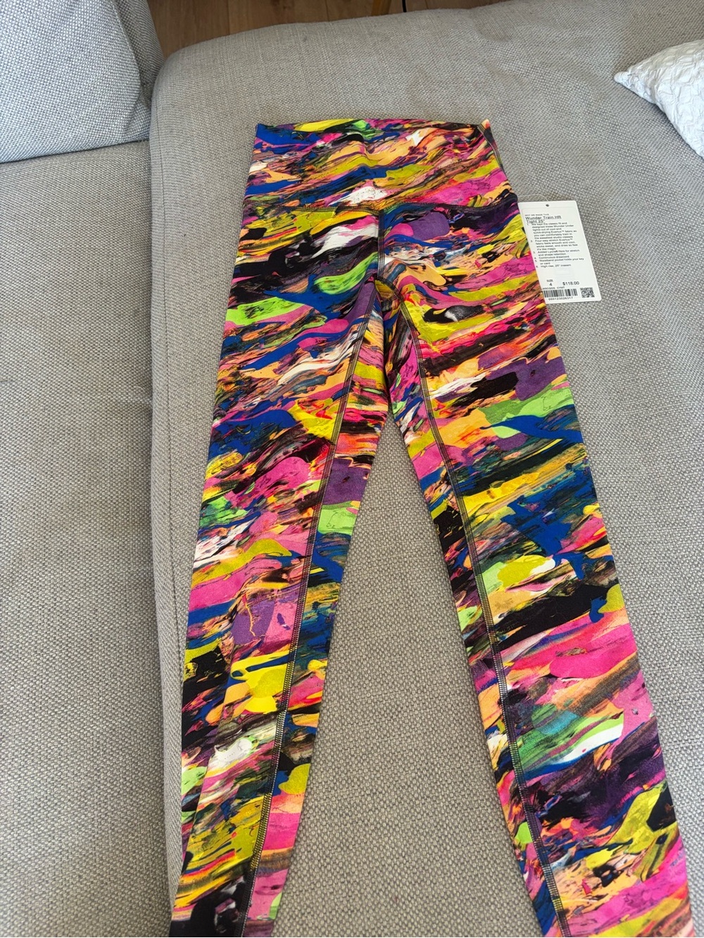 Girls' Multicolor Printed Leggings - Vibrant Abstract Active Bottoms